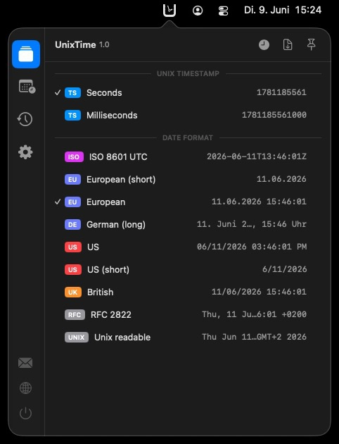 UnixTime – Convert, Dark Mode